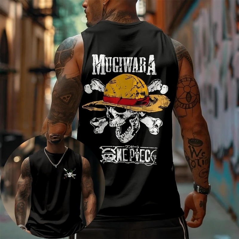 One Piece Straw Hat - One Piece Mugiwara Strohoed Schedel Tanktop
