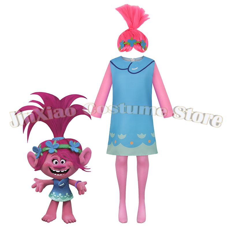 Anime Cosplay Kid - Magische prinses Poppy kostuum fancy meisjesoutfits