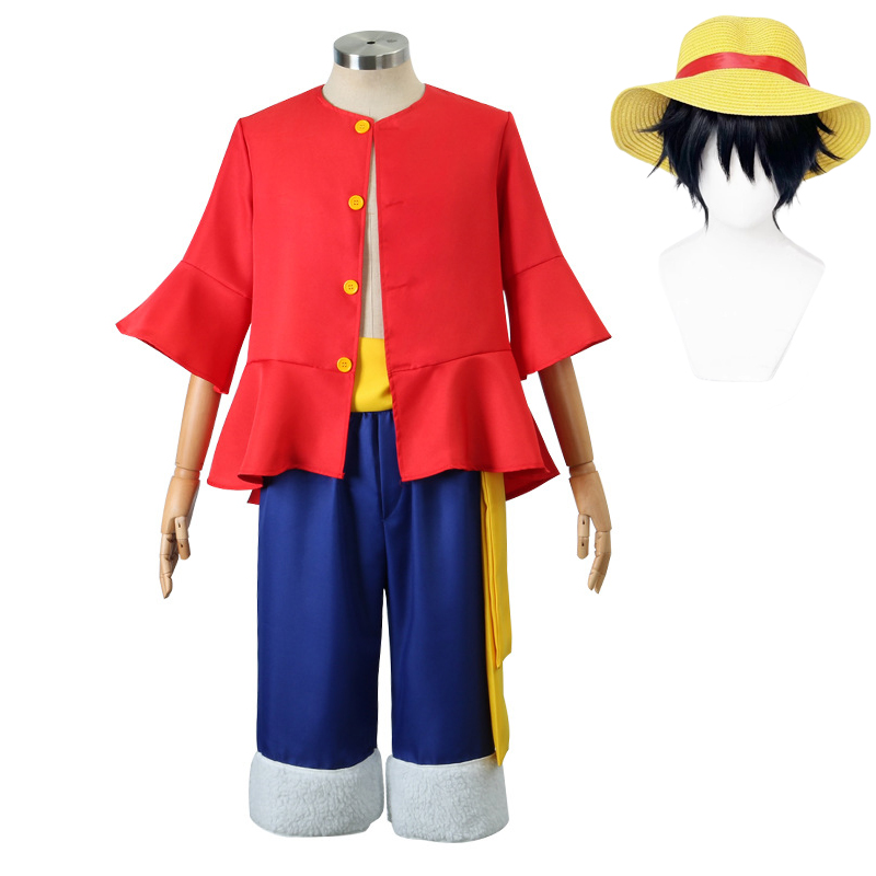 Anime Cosplay Kid - Luffy Cosplay Kostuum Hoed Pruik Anime