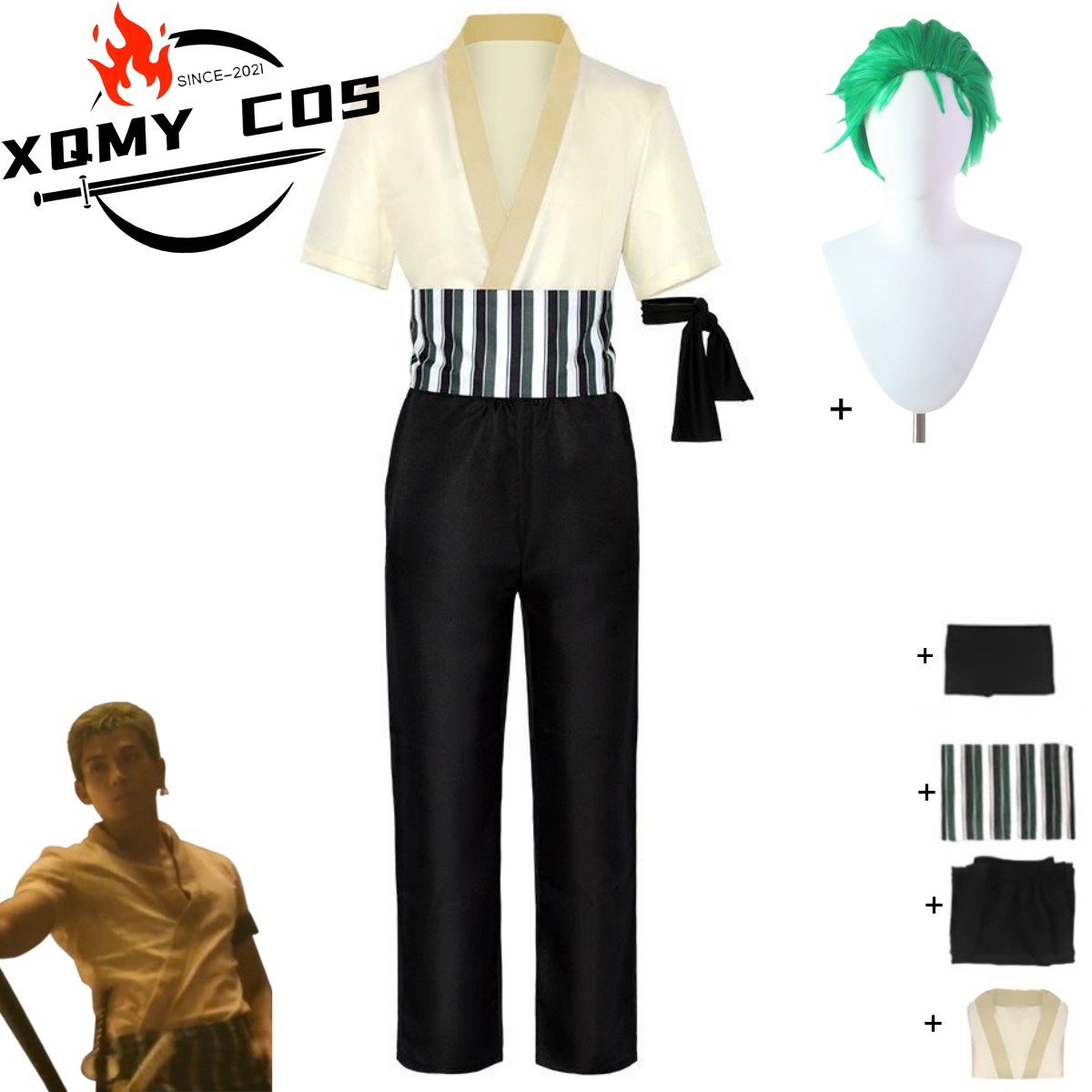 Anime Cosplay Kid - XqNew Anime Film Roronoa Zoro Cosplay