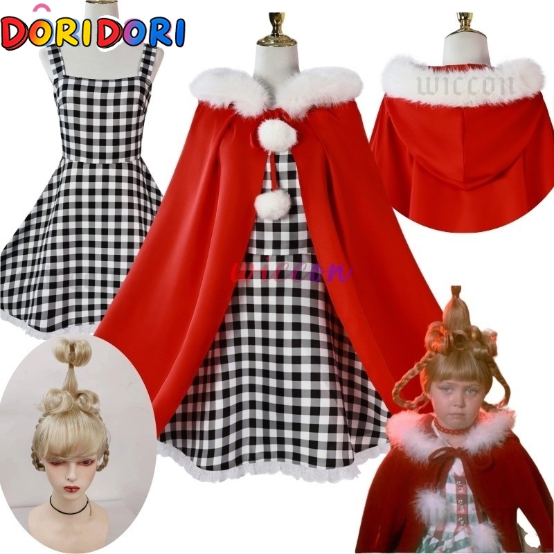 Anime Cosplay Kid - Anime Cindy Lou Cosplay Kostuum Geruite