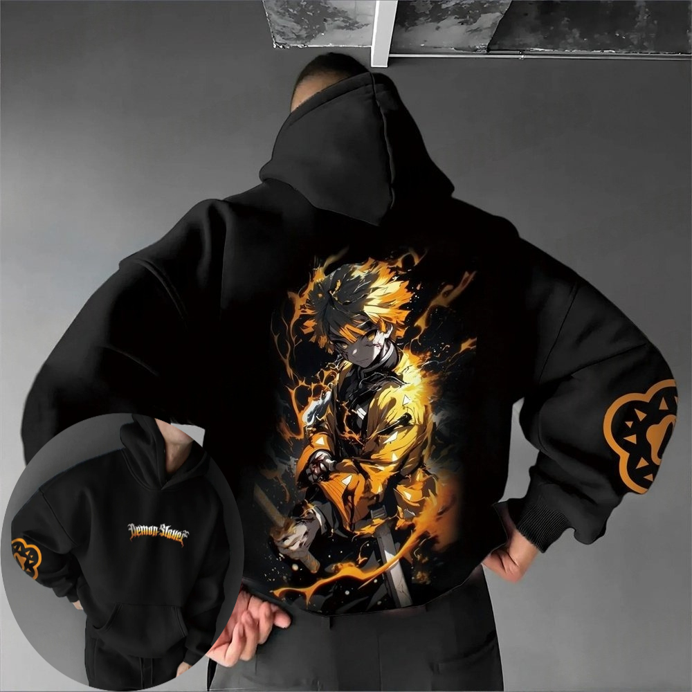 Demon Slayer Heren Hoodie Swea - Cosplay Anime Zenitsu recensie en prijs