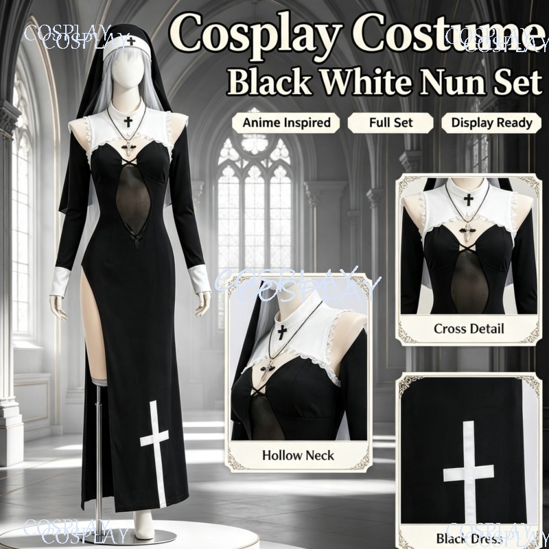Uniformpak met hoge split voor - Anime Cosplay Photoshoot recensie en prijs