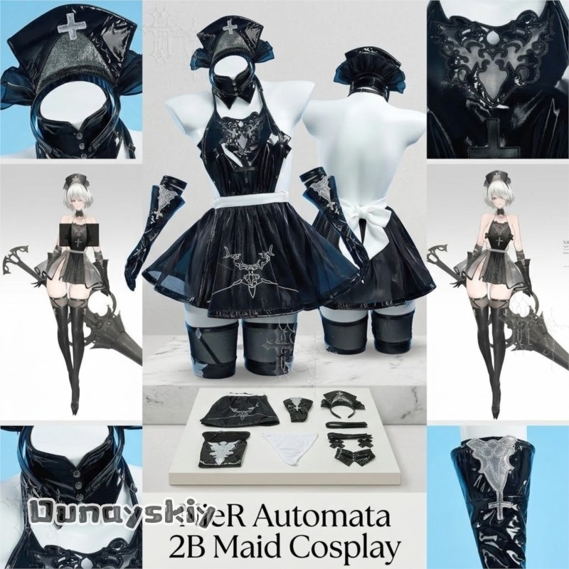 825NieRAuomta 2B Fanart Maid O - Anime Cosplay Photoshoot recensie en prijs