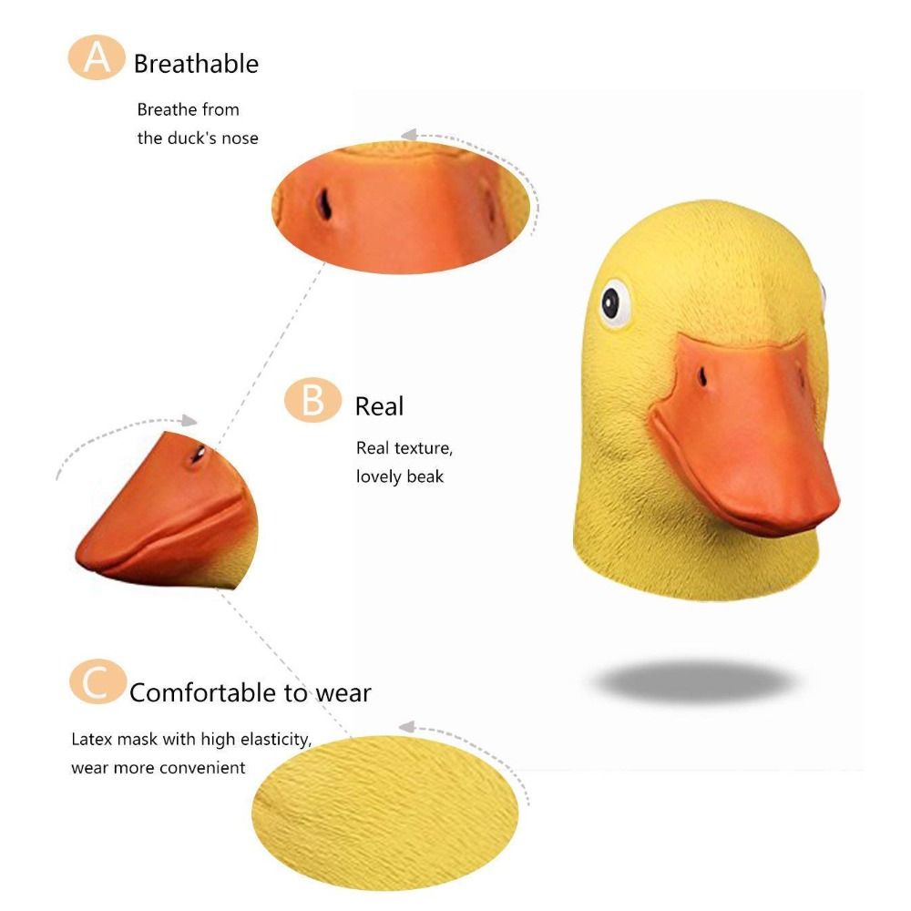 Nieuwigheid Geel Eend Hoofdmas - Anime Cosplay Pics recensie en prijs